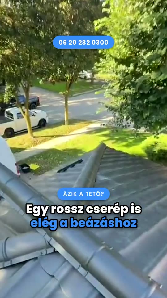 Beázott tetőrész