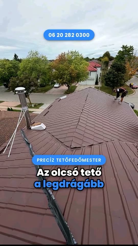 Tetőfedés közben készült felvétel